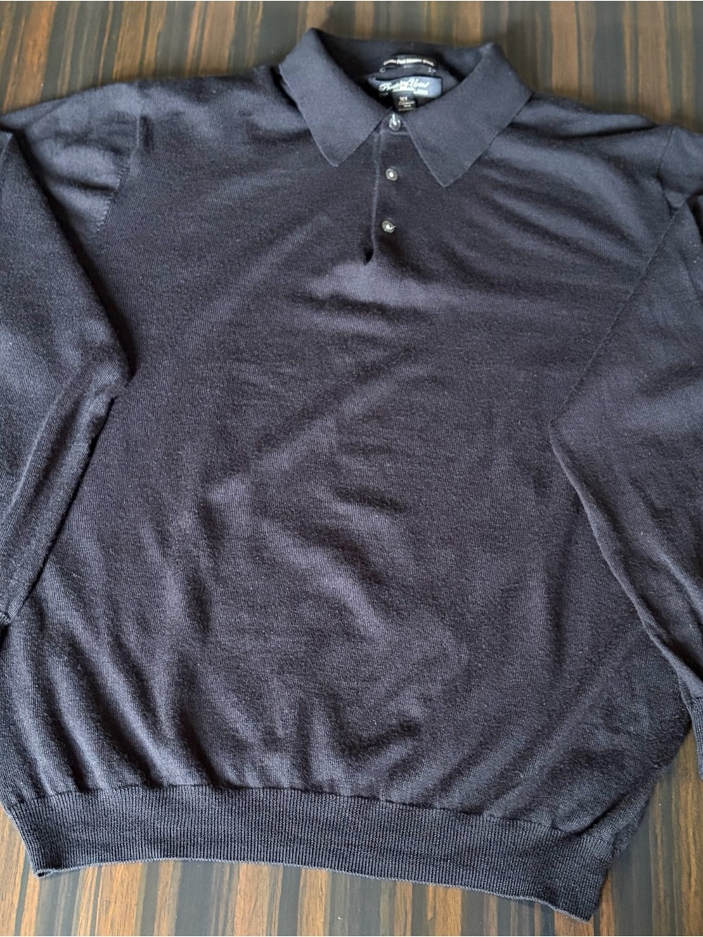 Pronto Uomo Men's XL Wool Black Polo Collar Sweater